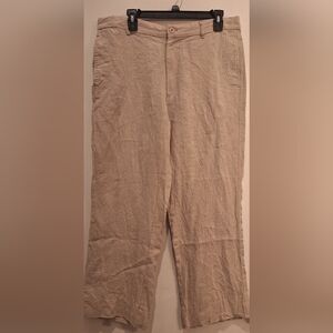Island Importer Linen Pants, Beige Ivory Cabana‎ Wear 36x28(tag 34) 100% Linen